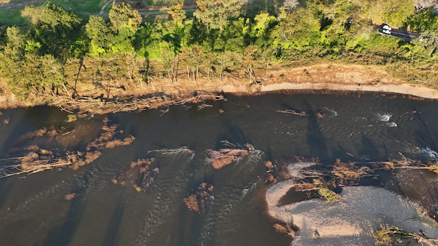 Photo mining river bank collapse
