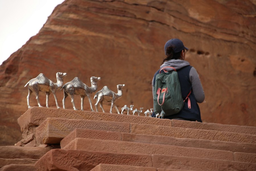 rutting male camel sculptures