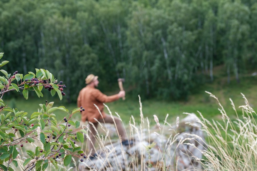 Photo prehistoric hunter gatherer daily routine